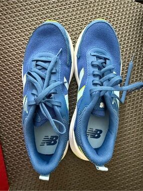 New Balance Blue Running Sneakers with Neon Accent
